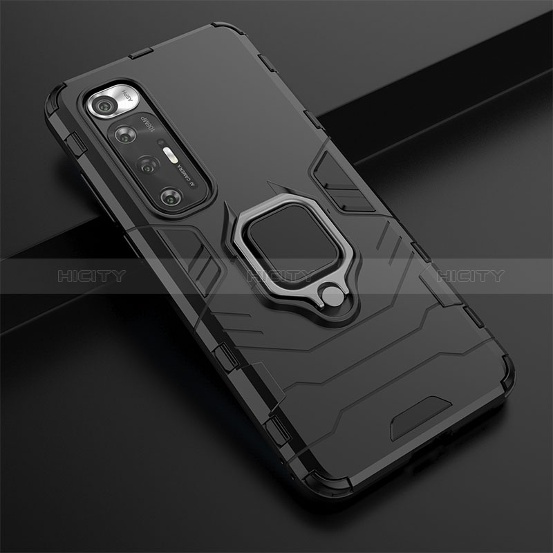 Funda Bumper Silicona y Plastico Mate Carcasa con Magnetico Anillo de dedo Soporte para Xiaomi Mi 10S 5G