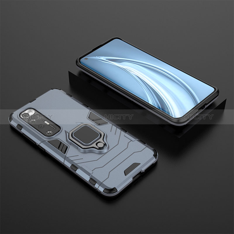 Funda Bumper Silicona y Plastico Mate Carcasa con Magnetico Anillo de dedo Soporte para Xiaomi Mi 10S 5G