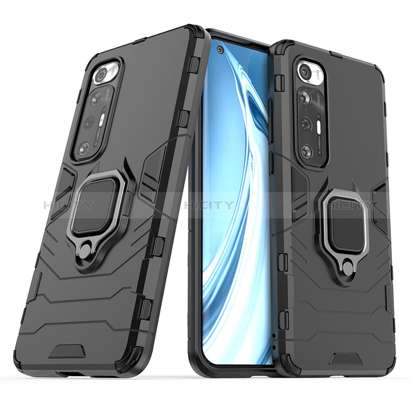 Funda Bumper Silicona y Plastico Mate Carcasa con Magnetico Anillo de dedo Soporte para Xiaomi Mi 10S 5G