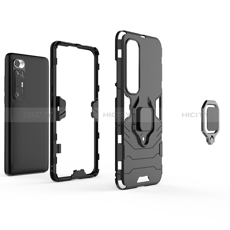 Funda Bumper Silicona y Plastico Mate Carcasa con Magnetico Anillo de dedo Soporte para Xiaomi Mi 10S 5G