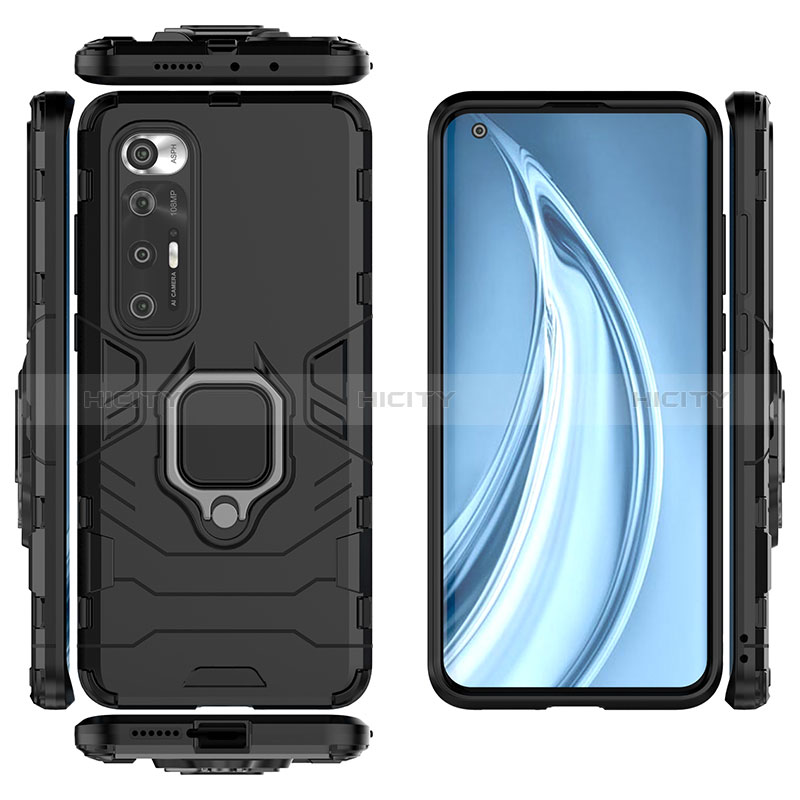 Funda Bumper Silicona y Plastico Mate Carcasa con Magnetico Anillo de dedo Soporte para Xiaomi Mi 10S 5G