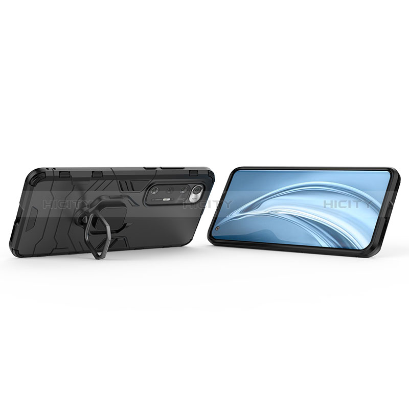 Funda Bumper Silicona y Plastico Mate Carcasa con Magnetico Anillo de dedo Soporte para Xiaomi Mi 10S 5G