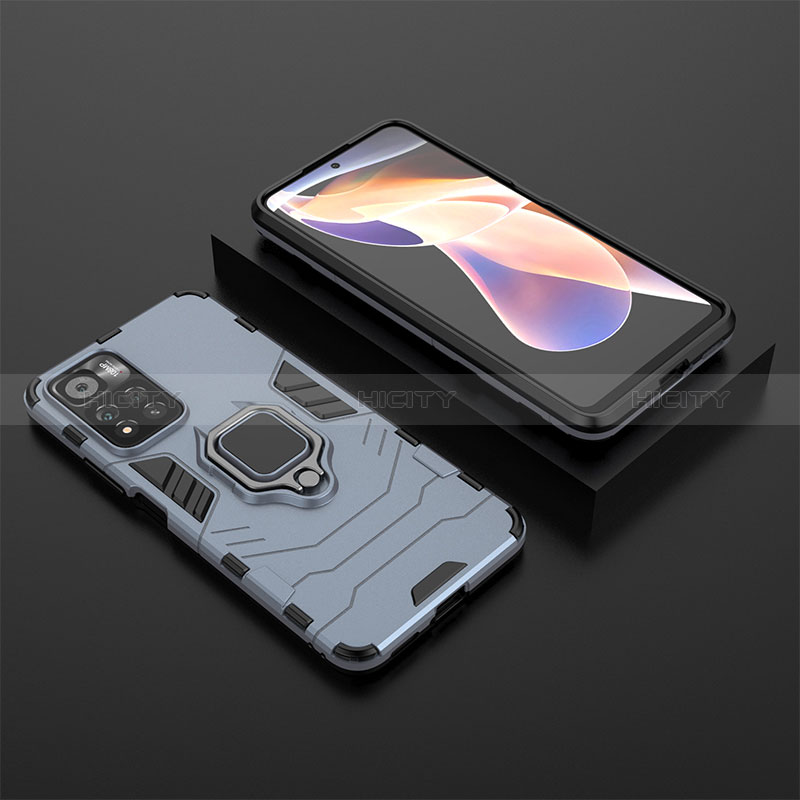 Funda Bumper Silicona y Plastico Mate Carcasa con Magnetico Anillo de dedo Soporte para Xiaomi Mi 11i 5G (2022)