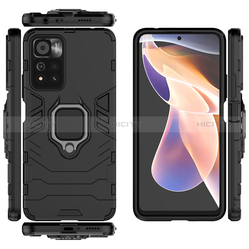 Funda Bumper Silicona y Plastico Mate Carcasa con Magnetico Anillo de dedo Soporte para Xiaomi Mi 11i 5G (2022)