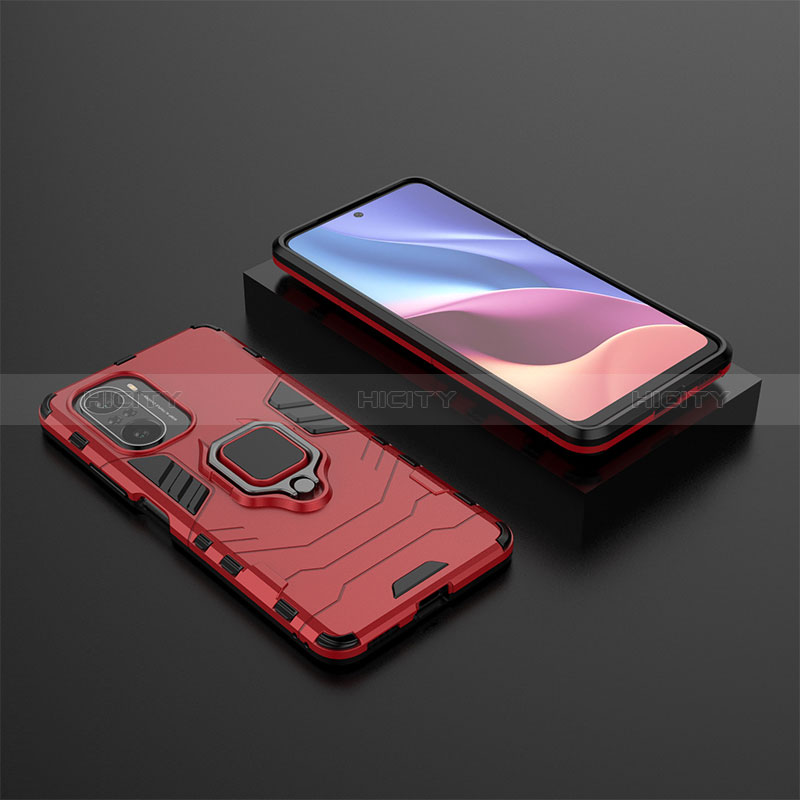 Funda Bumper Silicona y Plastico Mate Carcasa con Magnetico Anillo de dedo Soporte para Xiaomi Mi 11i 5G