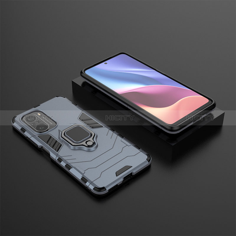 Funda Bumper Silicona y Plastico Mate Carcasa con Magnetico Anillo de dedo Soporte para Xiaomi Mi 11i 5G