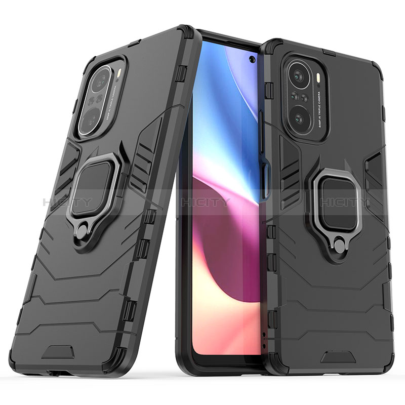 Funda Bumper Silicona y Plastico Mate Carcasa con Magnetico Anillo de dedo Soporte para Xiaomi Mi 11X 5G