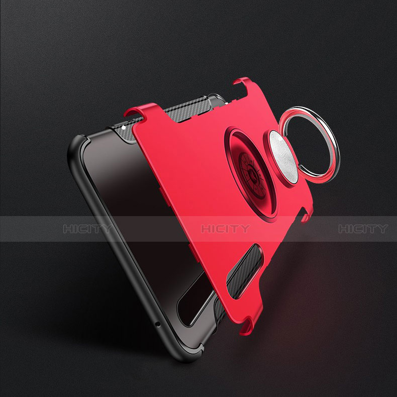 Funda Bumper Silicona y Plastico Mate Carcasa con Magnetico Anillo de dedo Soporte para Xiaomi Mi A3 Lite