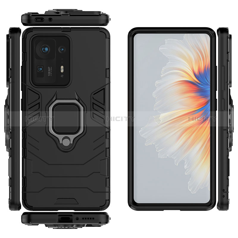 Funda Bumper Silicona y Plastico Mate Carcasa con Magnetico Anillo de dedo Soporte para Xiaomi Mi Mix 4 5G