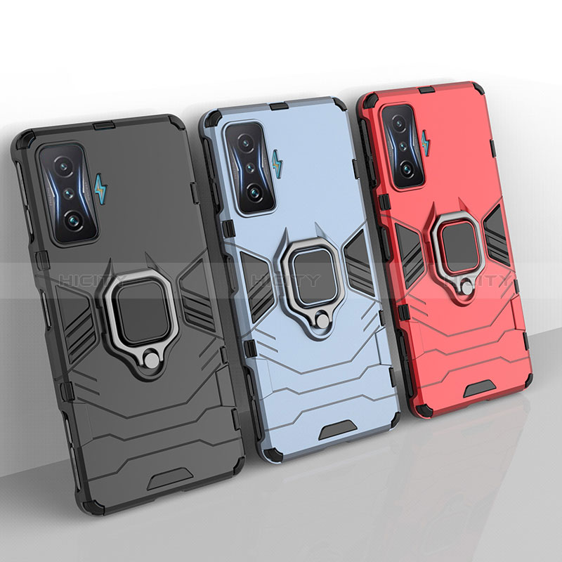 Funda Bumper Silicona y Plastico Mate Carcasa con Magnetico Anillo de dedo Soporte para Xiaomi Poco F4 GT 5G