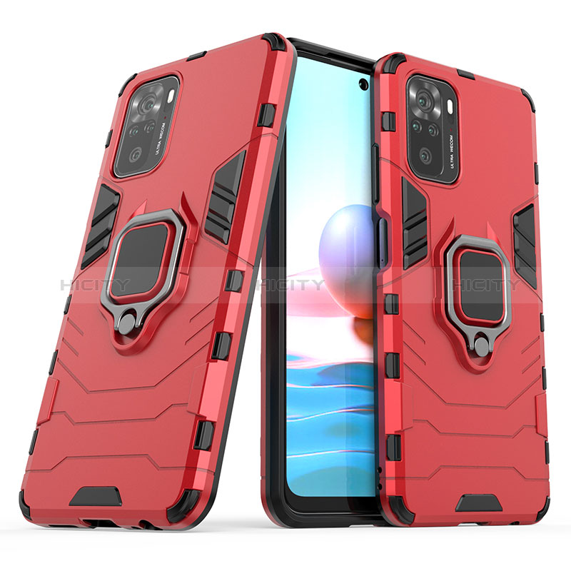 Funda Bumper Silicona y Plastico Mate Carcasa con Magnetico Anillo de dedo Soporte para Xiaomi Poco M5S