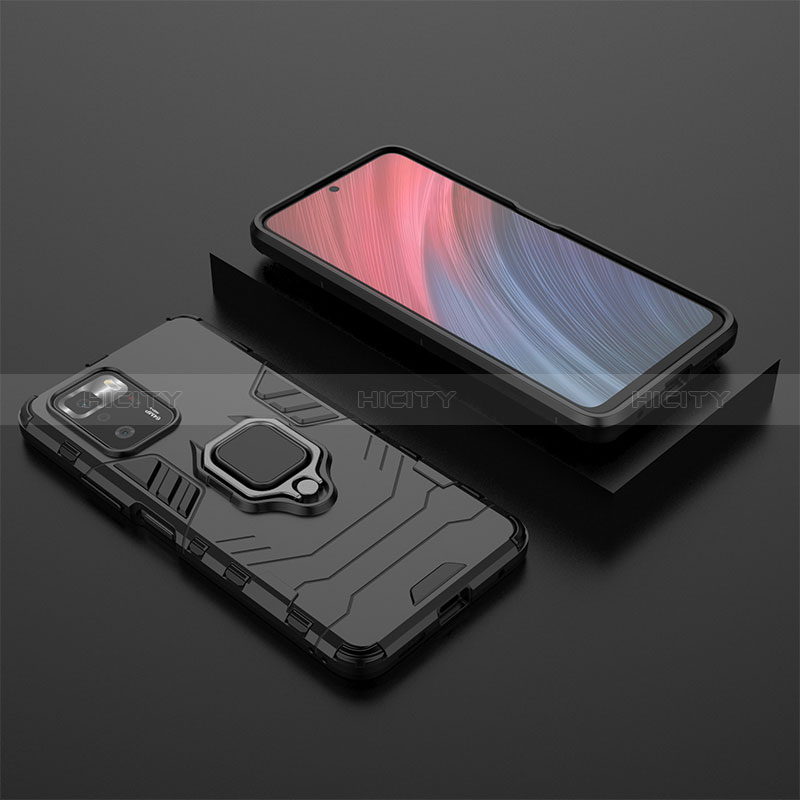 Funda Bumper Silicona y Plastico Mate Carcasa con Magnetico Anillo de dedo Soporte para Xiaomi Poco X3 GT 5G