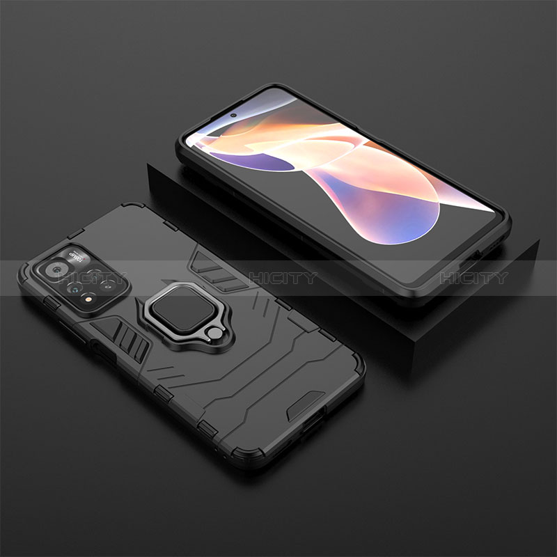Funda Bumper Silicona y Plastico Mate Carcasa con Magnetico Anillo de dedo Soporte para Xiaomi Poco X4 NFC