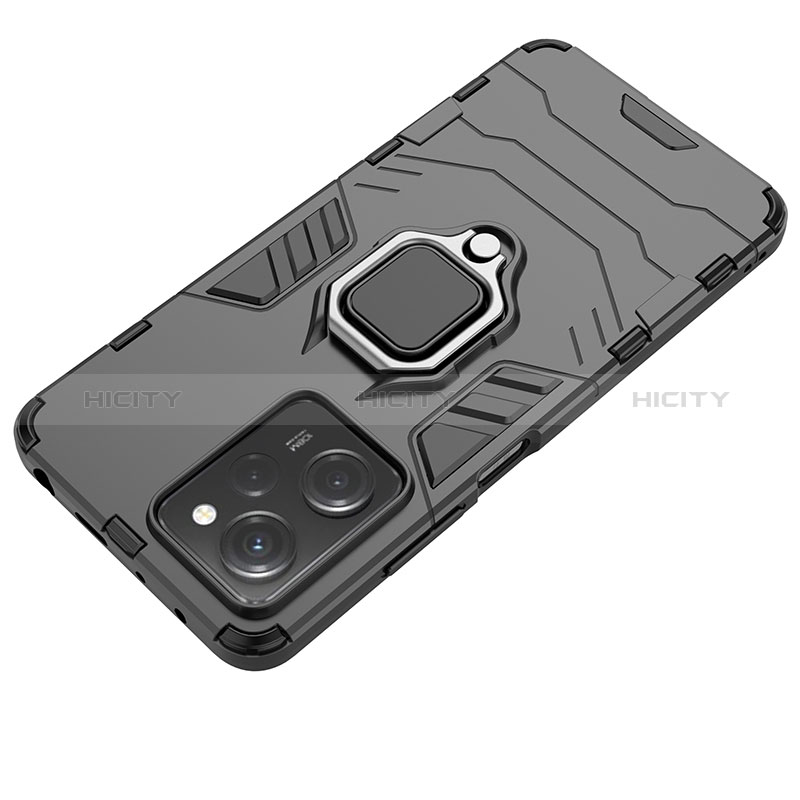 Funda Bumper Silicona y Plastico Mate Carcasa con Magnetico Anillo de dedo Soporte para Xiaomi Poco X5 Pro 5G