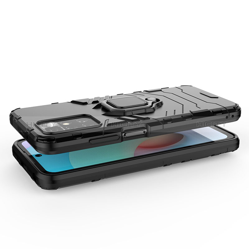 Funda Bumper Silicona y Plastico Mate Carcasa con Magnetico Anillo de dedo Soporte para Xiaomi Redmi 10 (2022)