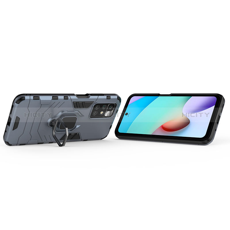 Funda Bumper Silicona y Plastico Mate Carcasa con Magnetico Anillo de dedo Soporte para Xiaomi Redmi 10 (2022)