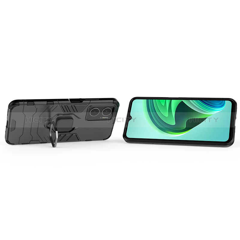 Funda Bumper Silicona y Plastico Mate Carcasa con Magnetico Anillo de dedo Soporte para Xiaomi Redmi 10 Prime Plus 5G