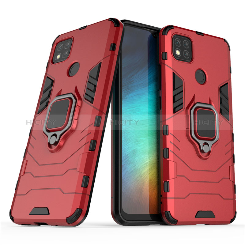 Funda Bumper Silicona y Plastico Mate Carcasa con Magnetico Anillo de dedo Soporte para Xiaomi Redmi 10A 4G