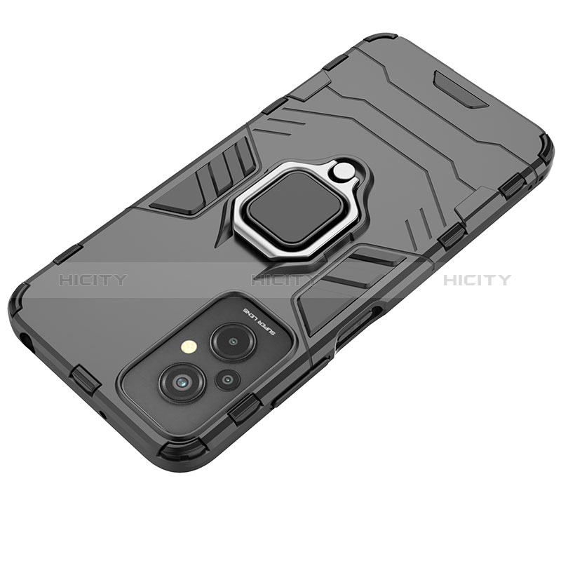 Funda Bumper Silicona y Plastico Mate Carcasa con Magnetico Anillo de dedo Soporte para Xiaomi Redmi 11 Prime 4G