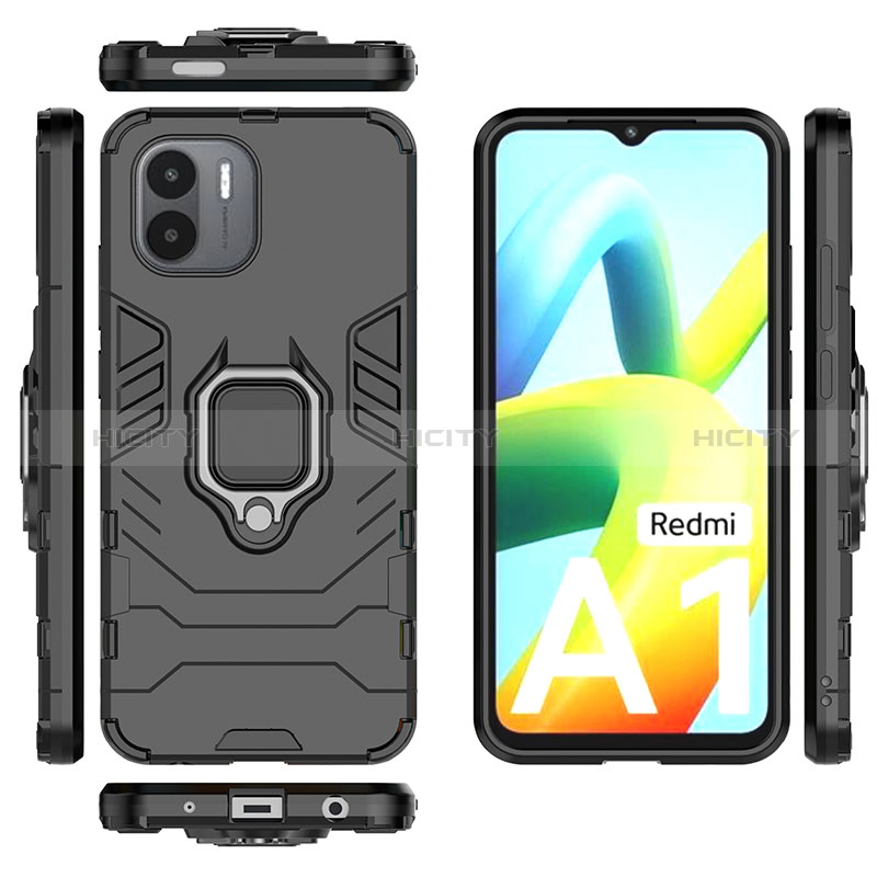 Funda Bumper Silicona y Plastico Mate Carcasa con Magnetico Anillo de dedo Soporte para Xiaomi Redmi A2