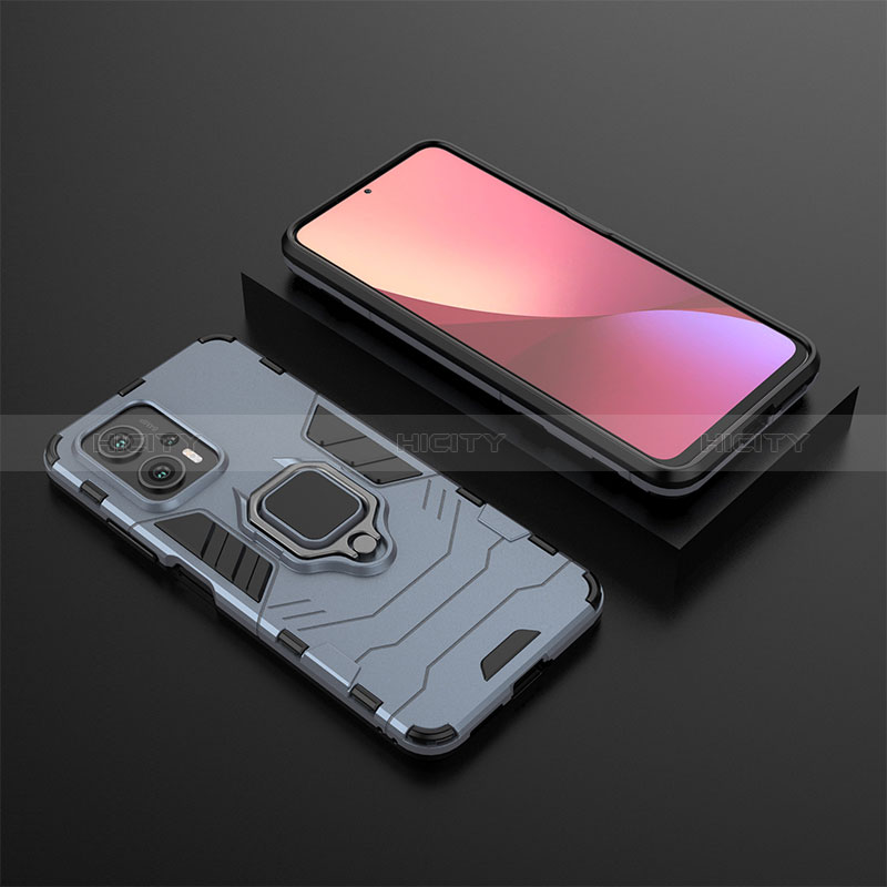 Funda Bumper Silicona y Plastico Mate Carcasa con Magnetico Anillo de dedo Soporte para Xiaomi Redmi K50i 5G