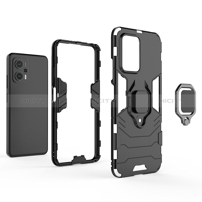 Funda Bumper Silicona y Plastico Mate Carcasa con Magnetico Anillo de dedo Soporte para Xiaomi Redmi K50i 5G