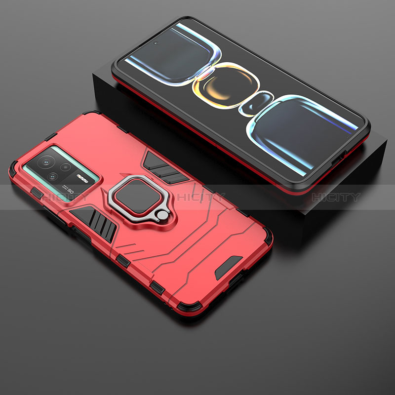 Funda Bumper Silicona y Plastico Mate Carcasa con Magnetico Anillo de dedo Soporte para Xiaomi Redmi K60E 5G