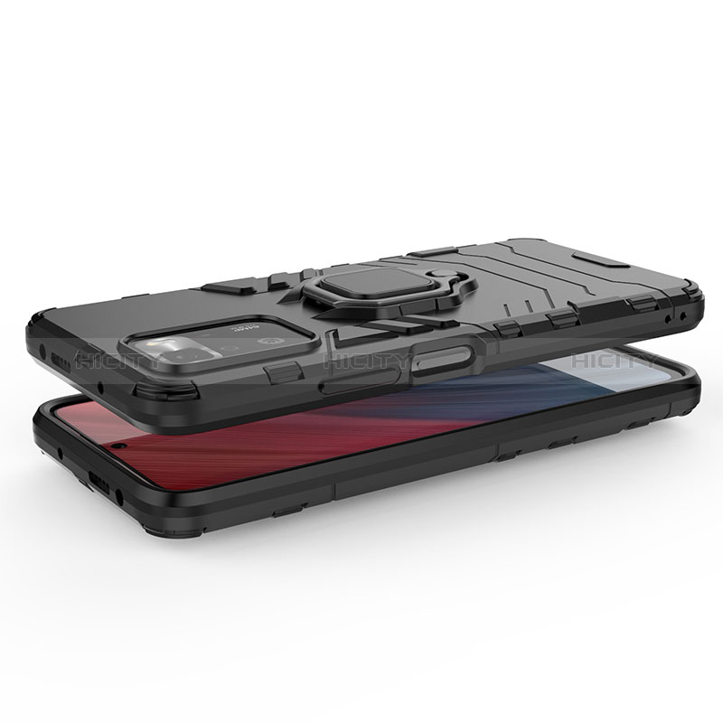 Funda Bumper Silicona y Plastico Mate Carcasa con Magnetico Anillo de dedo Soporte para Xiaomi Redmi Note 10 Pro 5G