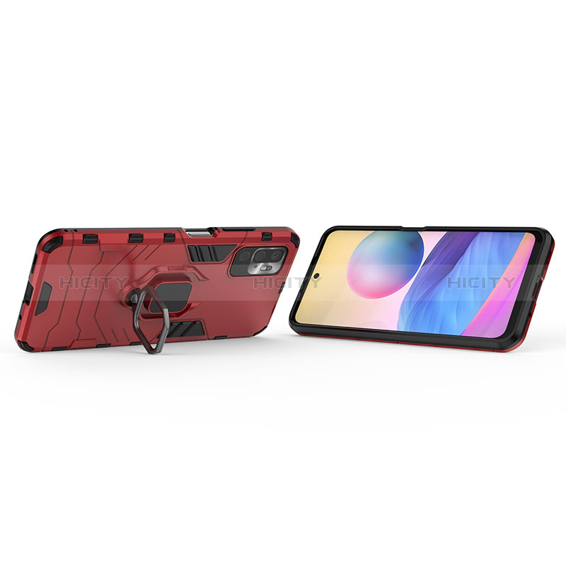 Funda Bumper Silicona y Plastico Mate Carcasa con Magnetico Anillo de dedo Soporte para Xiaomi Redmi Note 10T 5G