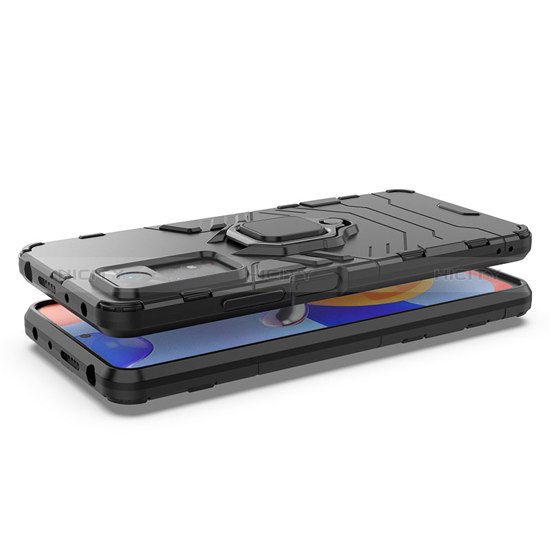 Funda Bumper Silicona y Plastico Mate Carcasa con Magnetico Anillo de dedo Soporte para Xiaomi Redmi Note 11 Pro 5G