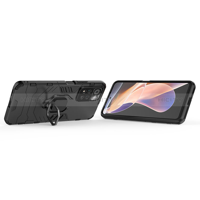 Funda Bumper Silicona y Plastico Mate Carcasa con Magnetico Anillo de dedo Soporte para Xiaomi Redmi Note 11 Pro+ Plus 5G