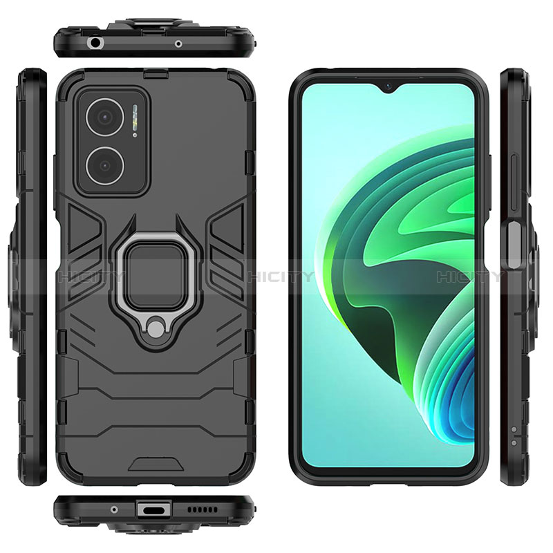 Funda Bumper Silicona y Plastico Mate Carcasa con Magnetico Anillo de dedo Soporte para Xiaomi Redmi Note 11E 5G