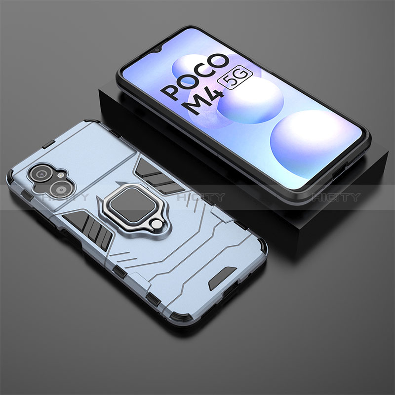 Funda Bumper Silicona y Plastico Mate Carcasa con Magnetico Anillo de dedo Soporte para Xiaomi Redmi Note 11R 5G