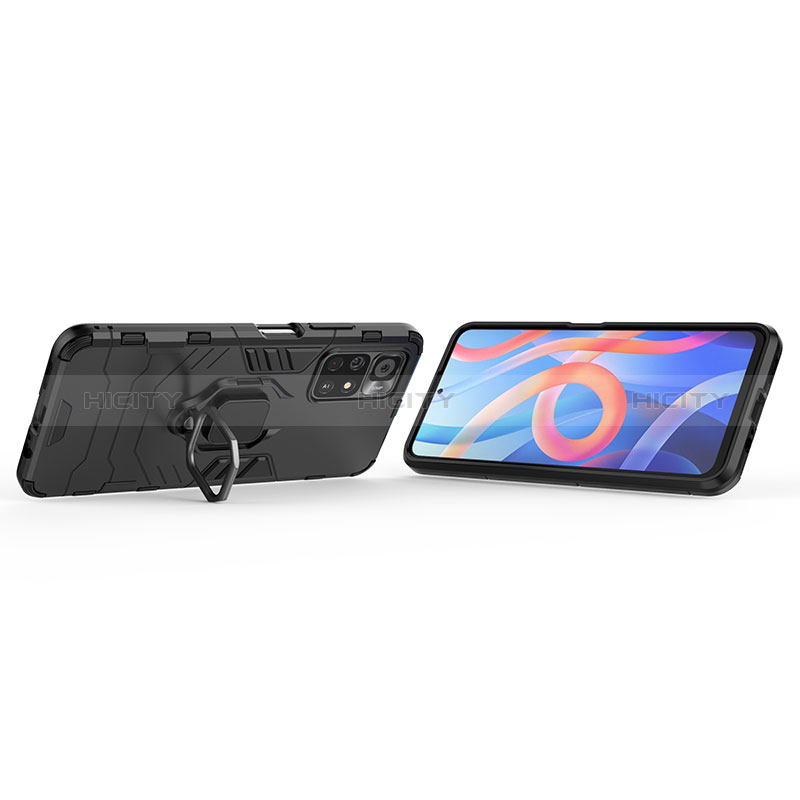 Funda Bumper Silicona y Plastico Mate Carcasa con Magnetico Anillo de dedo Soporte para Xiaomi Redmi Note 11S 5G