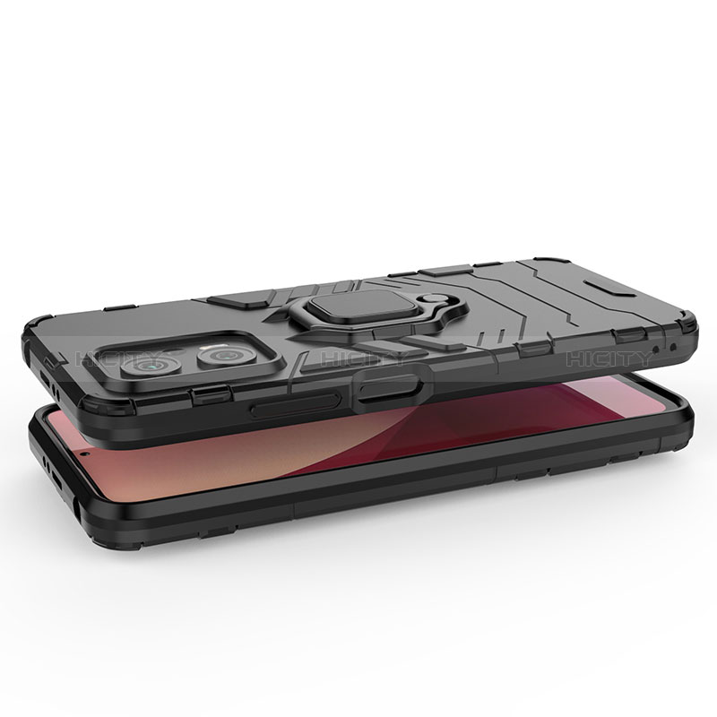 Funda Bumper Silicona y Plastico Mate Carcasa con Magnetico Anillo de dedo Soporte para Xiaomi Redmi Note 11T Pro 5G