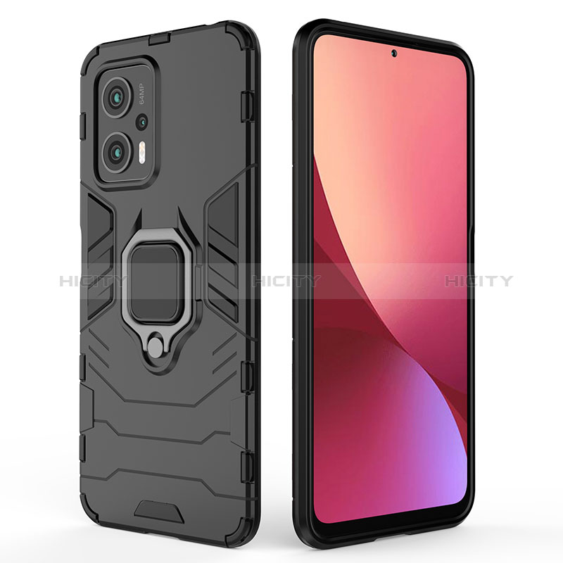 Funda Bumper Silicona y Plastico Mate Carcasa con Magnetico Anillo de dedo Soporte para Xiaomi Redmi Note 11T Pro+ Plus 5G