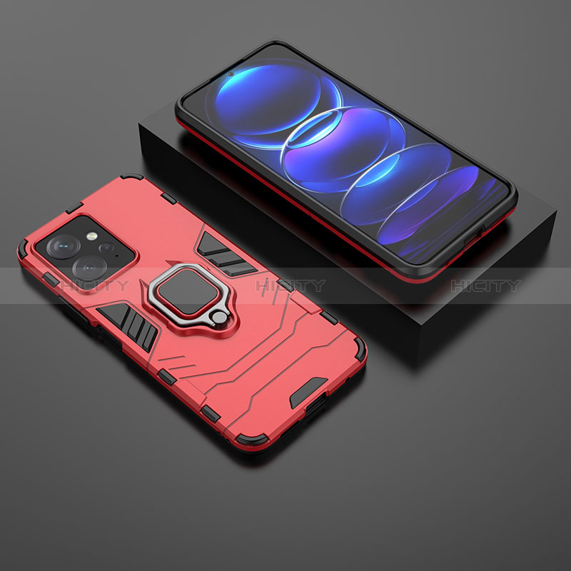 Funda Bumper Silicona y Plastico Mate Carcasa con Magnetico Anillo de dedo Soporte para Xiaomi Redmi Note 12 4G