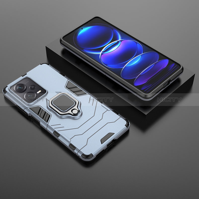 Funda Bumper Silicona y Plastico Mate Carcasa con Magnetico Anillo de dedo Soporte para Xiaomi Redmi Note 12 Pro+ Plus 5G