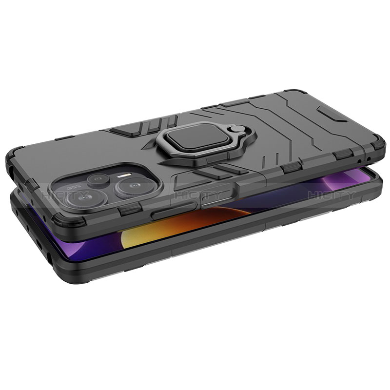 Funda Bumper Silicona y Plastico Mate Carcasa con Magnetico Anillo de dedo Soporte para Xiaomi Redmi Note 12 Turbo 5G