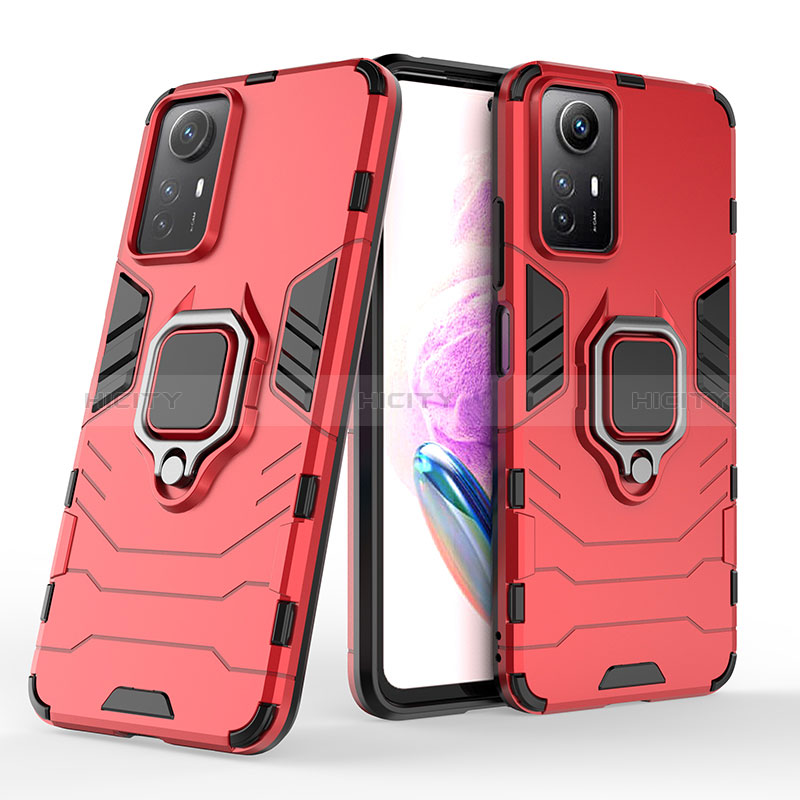 Funda Bumper Silicona y Plastico Mate Carcasa con Magnetico Anillo de dedo Soporte para Xiaomi Redmi Note 12S