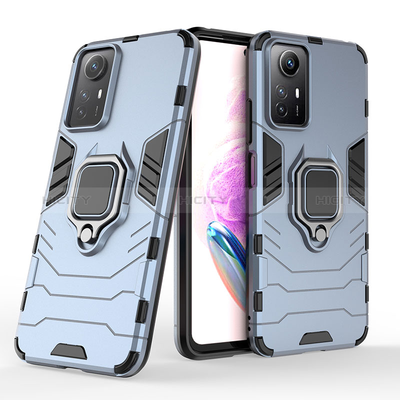 Funda Bumper Silicona y Plastico Mate Carcasa con Magnetico Anillo de dedo Soporte para Xiaomi Redmi Note 12S