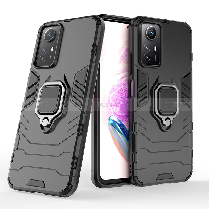 Funda Bumper Silicona y Plastico Mate Carcasa con Magnetico Anillo de dedo Soporte para Xiaomi Redmi Note 12S