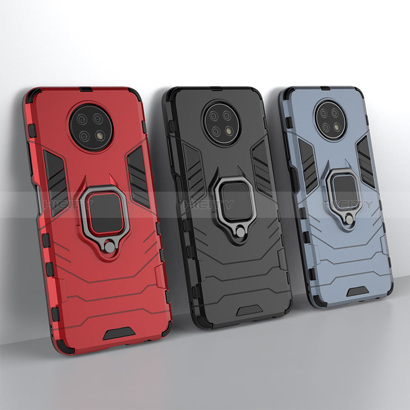 Funda Bumper Silicona y Plastico Mate Carcasa con Magnetico Anillo de dedo Soporte para Xiaomi Redmi Note 9 5G