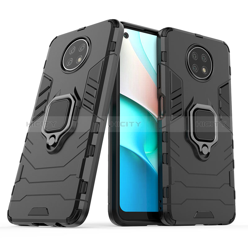 Funda Bumper Silicona y Plastico Mate Carcasa con Magnetico Anillo de dedo Soporte para Xiaomi Redmi Note 9T 5G