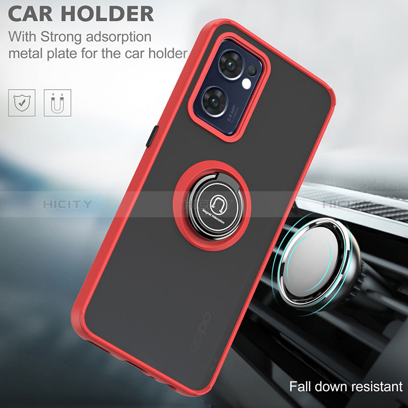 Funda Bumper Silicona y Plastico Mate Carcasa con Magnetico Anillo de dedo Soporte QW1 para OnePlus Nord CE 2 5G