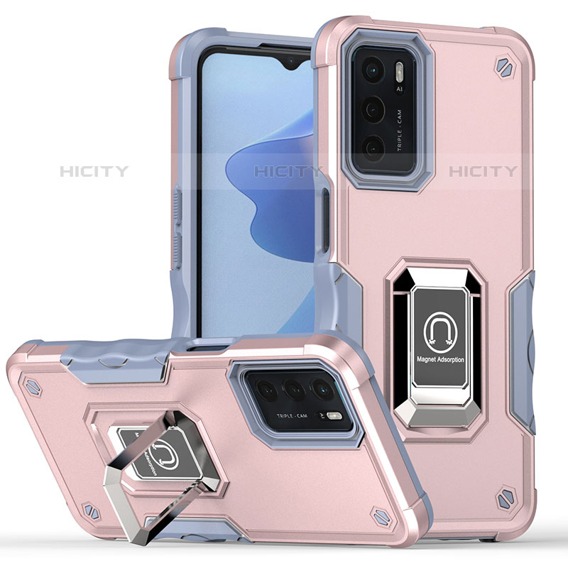 Funda Bumper Silicona y Plastico Mate Carcasa con Magnetico Anillo de dedo Soporte QW1 para Oppo A16s