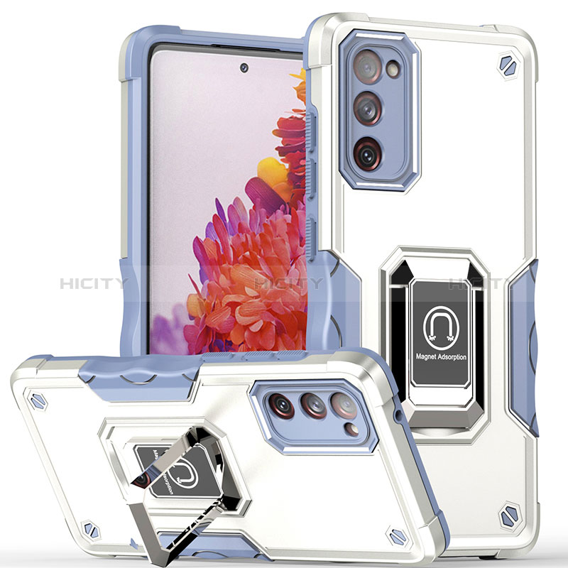 Funda Bumper Silicona y Plastico Mate Carcasa con Magnetico Anillo de dedo Soporte QW1 para Samsung Galaxy S20 FE 4G