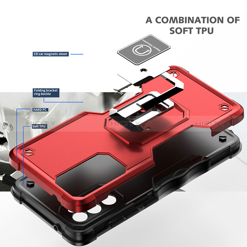 Funda Bumper Silicona y Plastico Mate Carcasa con Magnetico Anillo de dedo Soporte QW1 para Samsung Galaxy S20 FE 5G