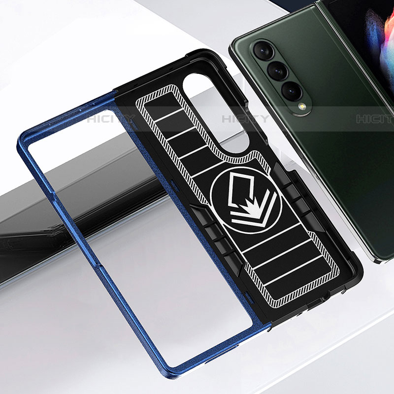 Funda Bumper Silicona y Plastico Mate Carcasa con Magnetico Anillo de dedo Soporte QW1 para Samsung Galaxy Z Fold4 5G