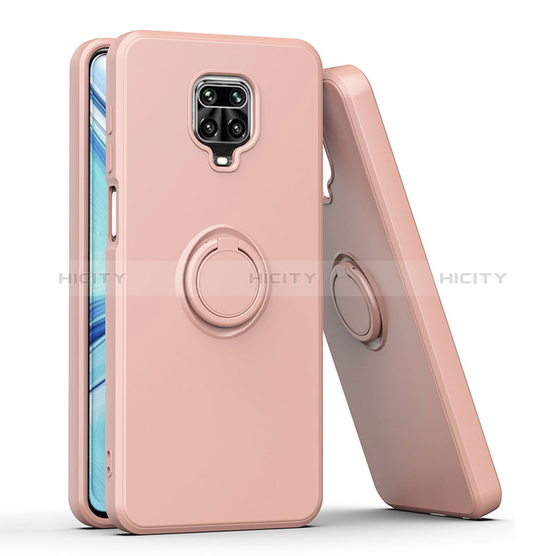 Funda Bumper Silicona y Plastico Mate Carcasa con Magnetico Anillo de dedo Soporte QW1 para Xiaomi Redmi Note 9S